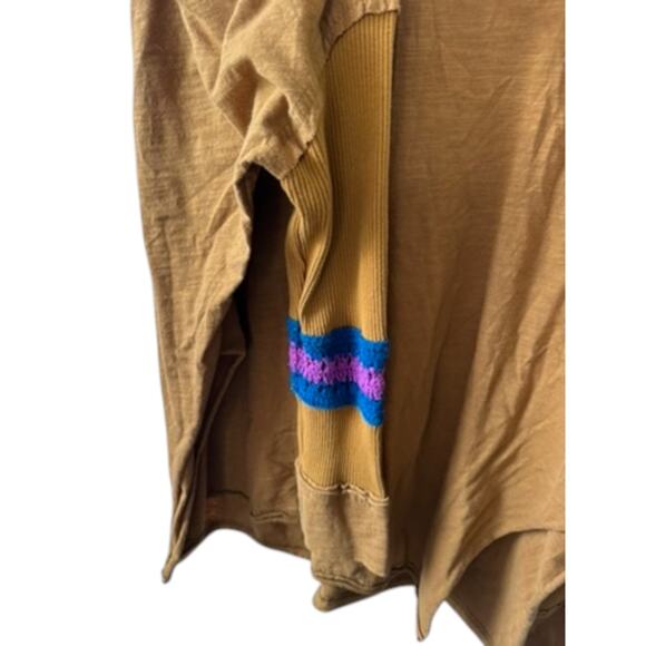 Natural Life Mustard Oversized Tunic Top Crochet Accent Dolman Sleeve Size Large - Picture 7 of 8